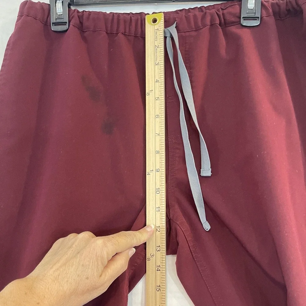 FIGS Scrub Pants Mens Large Burgundy Technical Collection‎ Drawstring FM4500